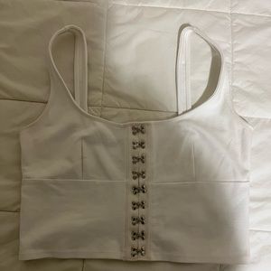 Forever 21 White Crop Tank Top